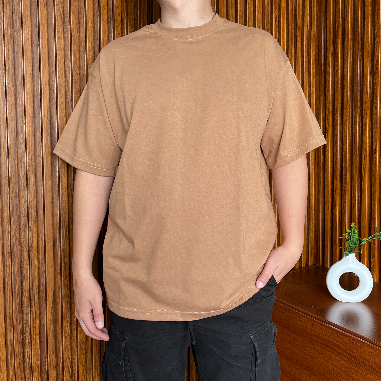 POLO OVERSIZE CAMELLO